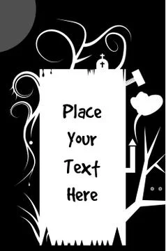 Halloween text  frame vector Stock Illustration