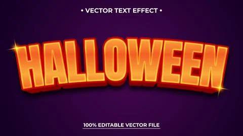 Halloween text, Halloween style editable text effect on purple textured bac.. Stock Illustration