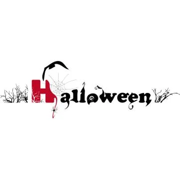Halloween text isolated on White background. Vector illustration Stock Illustration