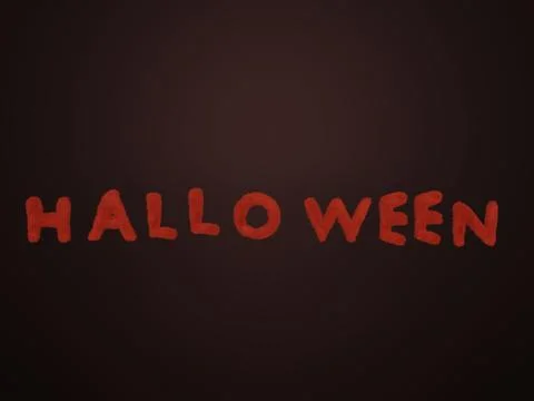 Halloween. Text in orange fluffy letters. 3d Stock Illustration