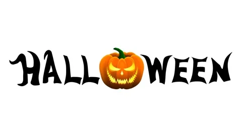 Halloween text with pumpkin character background animation Stock Footage 246930479