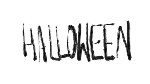 Halloween text on white background video Stock Footage 306343663
