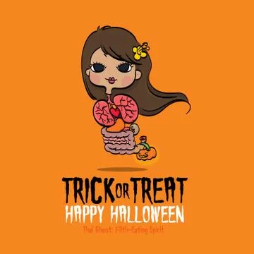 Halloween Thai Ghost Stock Illustration