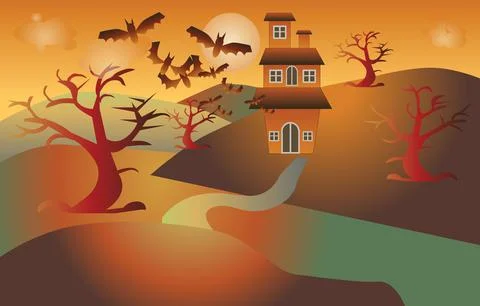 Halloween Theme Background Vector Stock Illustration
