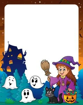 Halloween theme frame - eps10 vector illustration. Stock Illustration