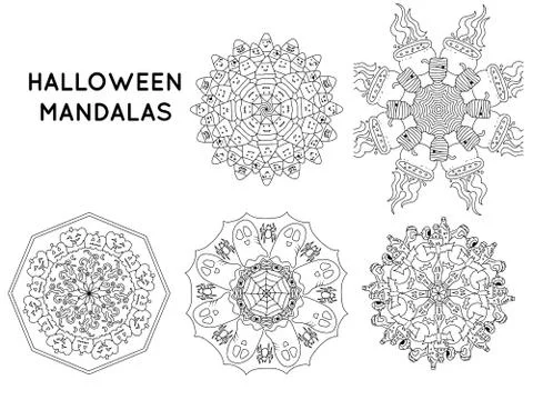 Halloween theme mandala Stock Illustration