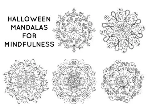 Halloween theme mandala Illustrazione stock