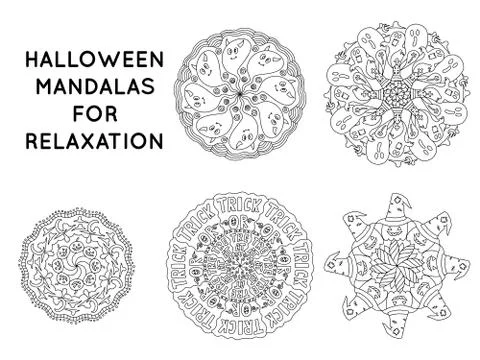 Halloween theme mandala Illustrazione stock