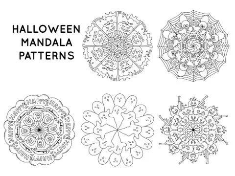 Halloween theme mandala Stock Illustration