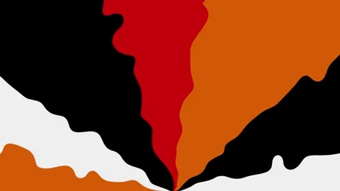 Halloween theme orange, red, black, white waves abstract motion background Stock Footage 254486982