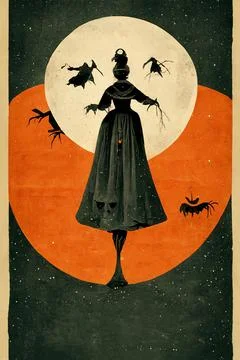 Halloween theme poster with copy space Stock-Illustration