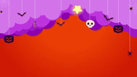 Halloween theme video with copy space on orange background Stock Footage 249531843