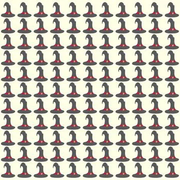 Halloween theme witch hat vector pattern, suitable for design, illustration,  Illustrazione stock
