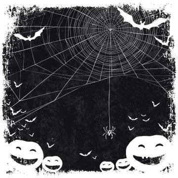 Halloween themed background with space for text. Halloween symbols - pumpkins イラスト素材