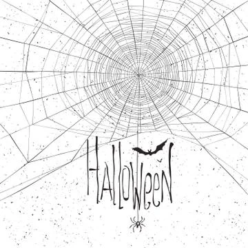 Halloween themed background with spider web and text Illustrazione stock
