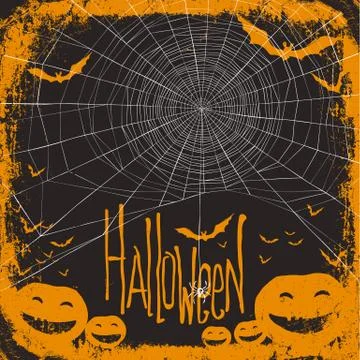 Halloween themed background with spider web 스톡 일러스트