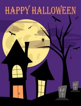 Halloween themed card, vector graphics Stock-Illustration