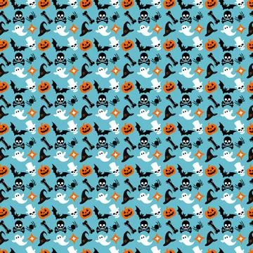 Halloween Themed Pattern Design Stock Illustration