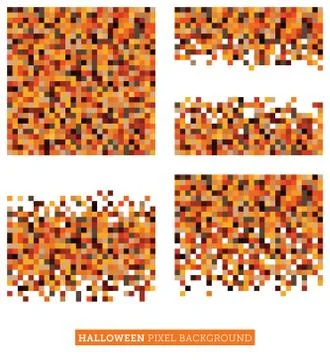 Halloween Themed Pixel Backgrounds Stock Illustration
