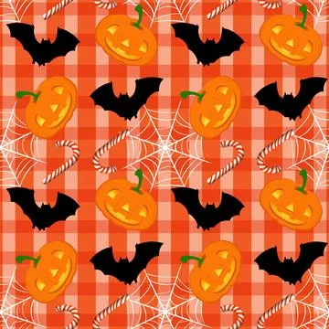 Halloween Themed Seamless Pattern イラスト素材
