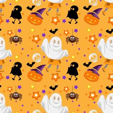 Halloween Themed Seamless Pattern イラスト素材