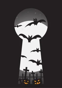Halloween Through the Keyhole Stock Illustration