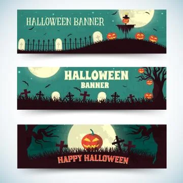 Halloween time background concept in retro style. Vector illustr Stock Illustration