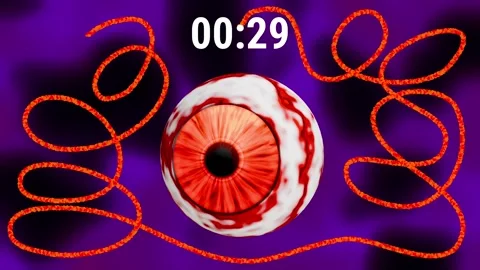 Halloween Timer with Scary Eye 30 to 0 - Countdown 30 seconds Video stock 344028521