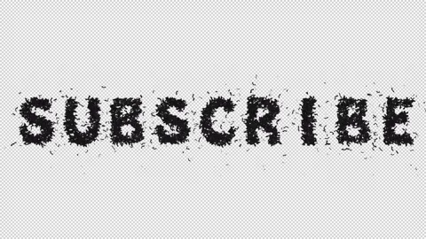 Halloween title card subscribe bat font with transparent background Stock Footage 314974201