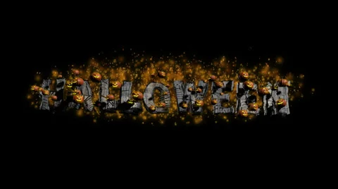 Halloween Title with Pumpkins Stock Footage 31375160