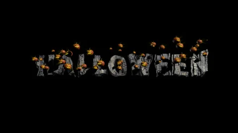 Halloween Title with Pumpkins Stock Footage 31849888