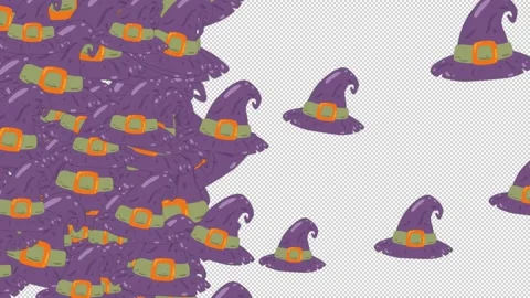 Halloween transition witch hat with alpha channel chroma Stock Footage 252164383