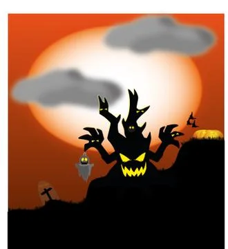 Halloween tree Stock Illustration