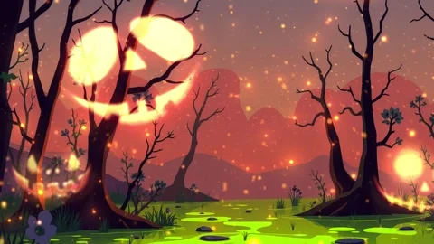 Halloween Tree Illustration for Sky Stock Footage 306207930