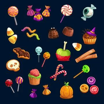 Halloween Trick or Treat candy sweets Stock Illustration