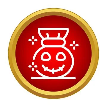 Halloween trick or treat candy bag icon Stock Illustration