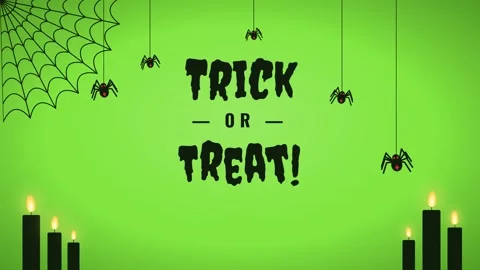 Halloween Trick or Treat Loop Motion Graphic Background with Spiders Video stock 346366572