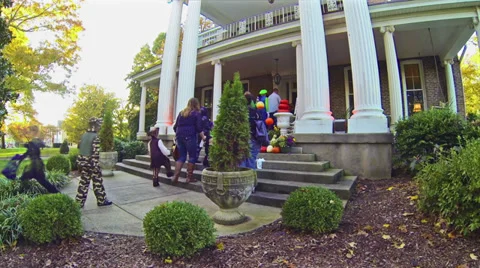 Halloween Trick or Treating 1 HD Video stock 33341883