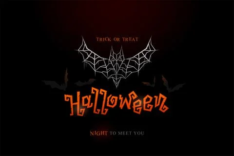 Halloween typographic celebration vector bat web concept Stock Illustration