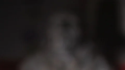 Halloween Vampire Bust Focus Rack Stock Footage 93853136