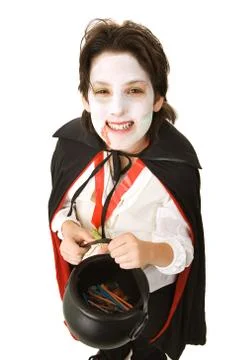 Halloween Vampire with Candy Stock Photos