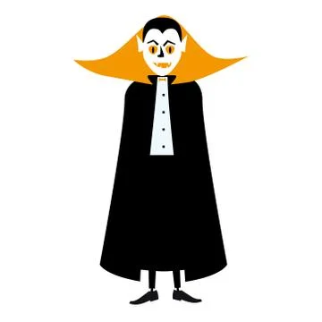 Halloween Vampire flat single icon. Halloween symbol of fear and danger. Black Stock Illustration