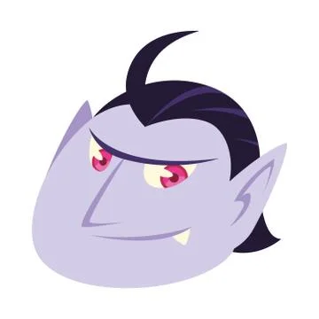 Halloween vampire head cartoon vector design Stock Illustration