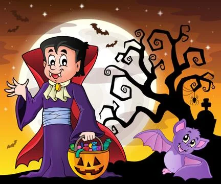 Halloween vampire theme image - eps10 vector illustration. Illustrazione stock