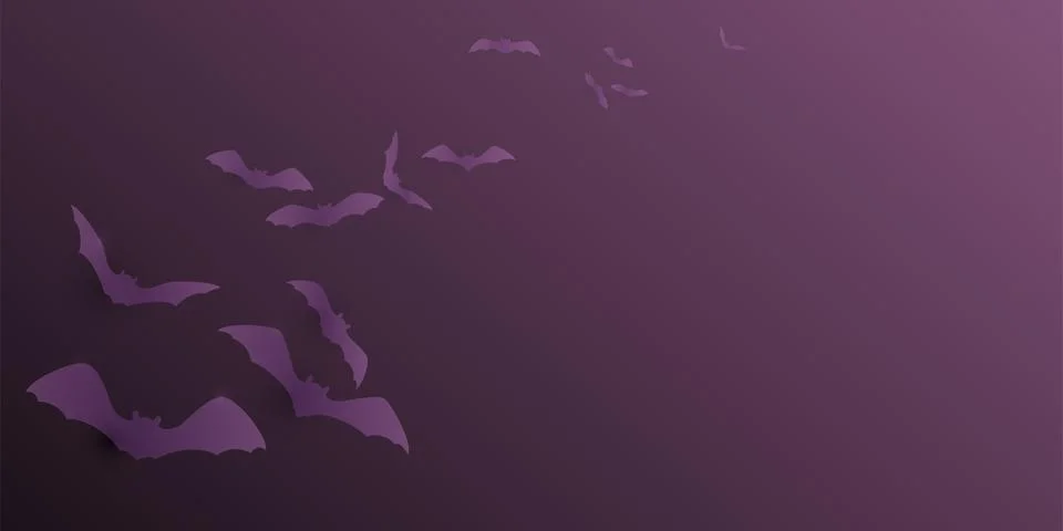 Halloween vector background with flying bats. Night sky illustration with copy Illustrazione stock