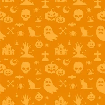 Halloween vector background seamless pattern Stock Illustration