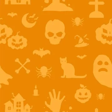 Halloween vector background seamless pattern Stock Illustration