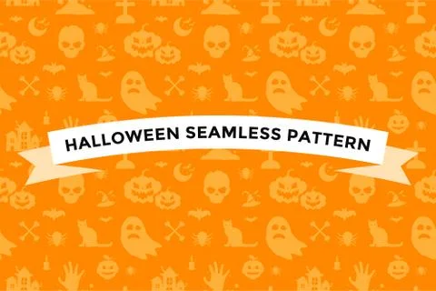 Halloween vector background seamless pattern Stock Illustration