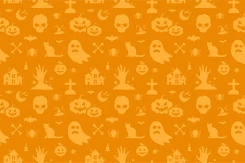 Halloween vector background seamless pattern Stock Illustration