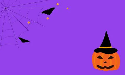 Halloween vector background with spider web, pumpkin and bat, halloween symbo イラスト素材